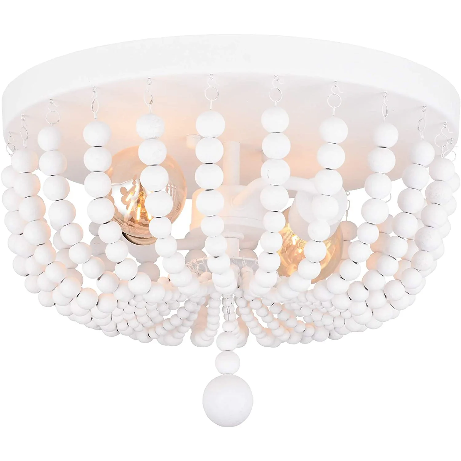 Кантри стиль светильник смывное крепление дерево бисером потолочные светильники деревянная лампа для дома спальни