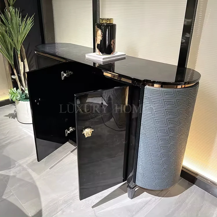 Italian high-end luxury designer fashion solid wood round dining room furniture set modern dining room sets with 6 chairs