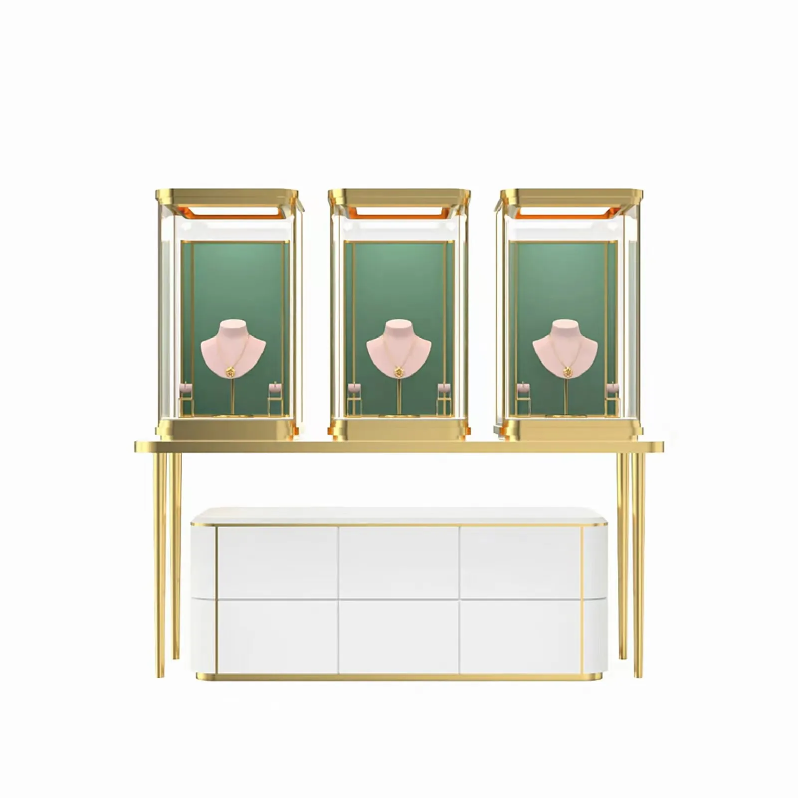 Custom Wooden Shop Counter Cabinet Design Modern Jewelry Shop Mall Kiosk Interior Ideas Jewelry Display Showcase