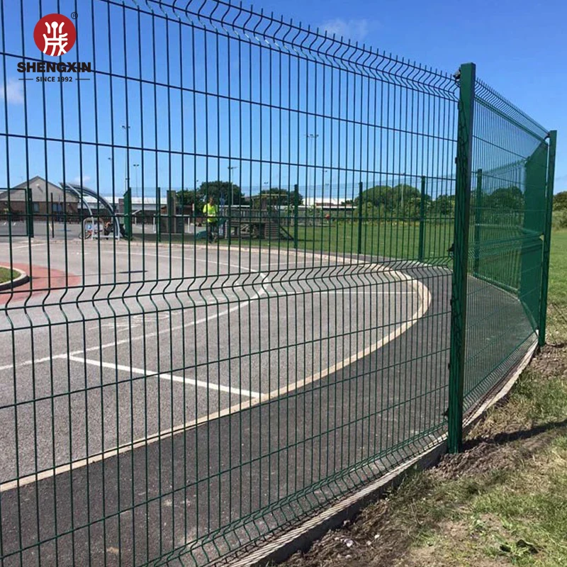 Galvanized Private Screen Security Curved Welded V Bending Curved 3D Wire Mesh Fence With Square Post