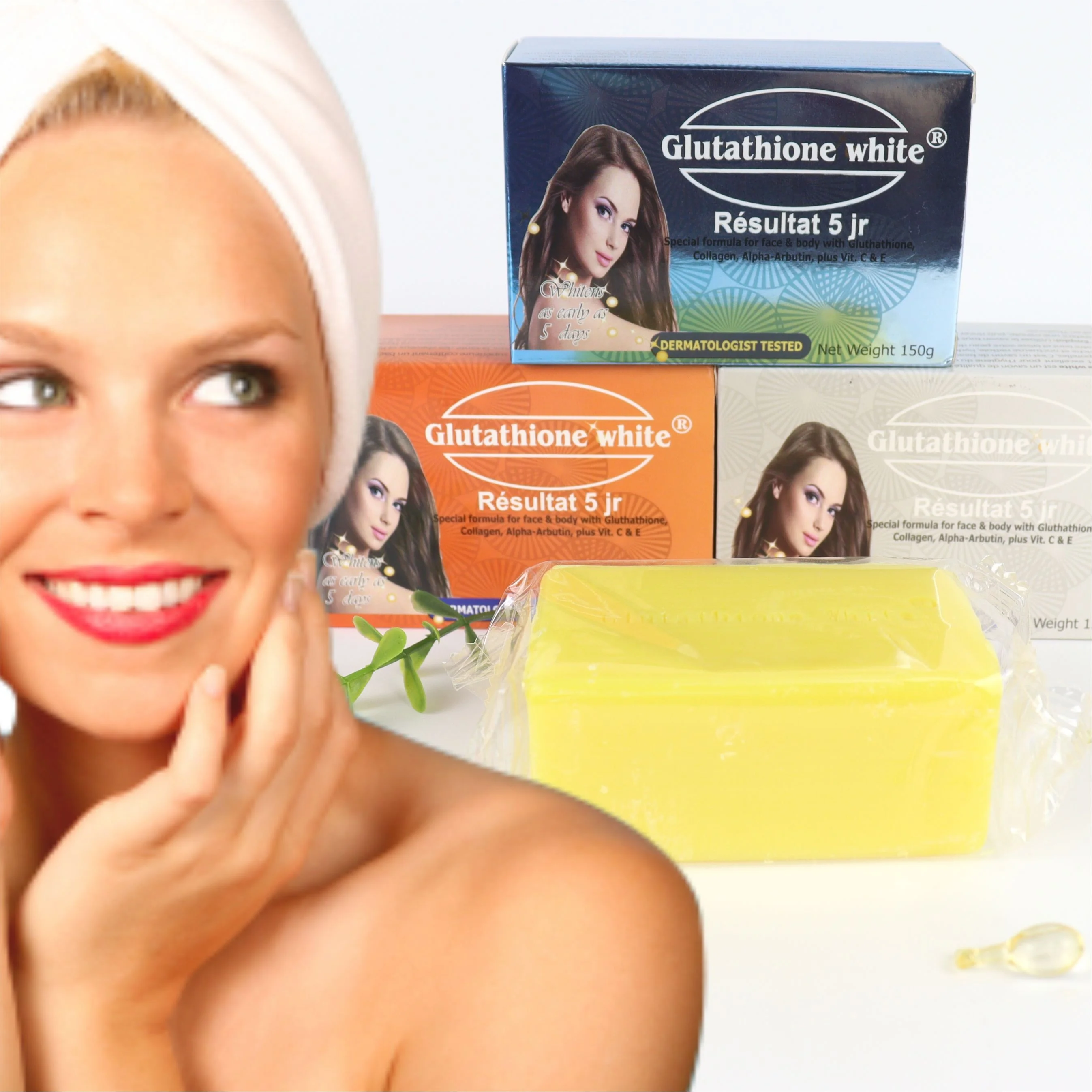  Белое мыло Glutathion специально для ухода за кожей лица и тела красивый коллаген al-pha-арбутин плюс vit C E 150 г отбеливающая