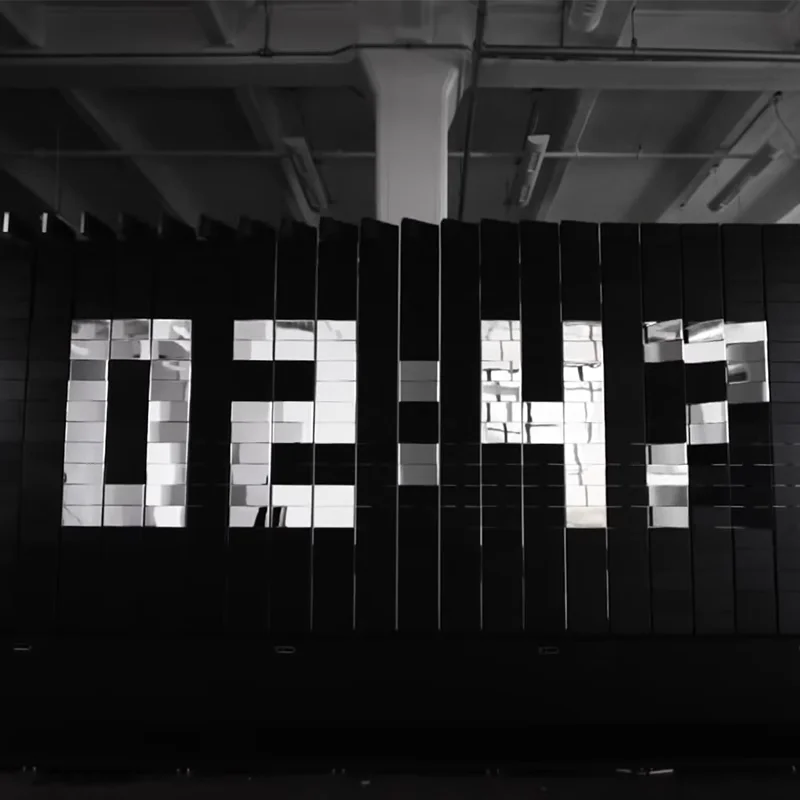 Creative Flip-Disc Kinetic Art Interaction Design Restaurant Mechanical Flipping Kinetic Art Wall for Museum Shopping Mall Bar