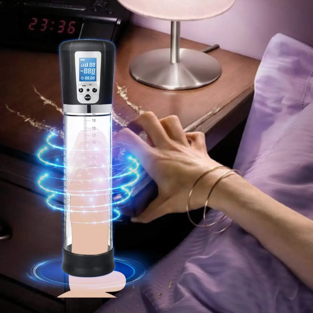 Rechargeable Penis Pump with LCD Automatic Penis Enlargement Male Enhancement Electric vacuum penis pump