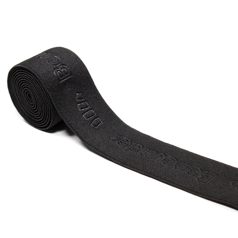 Design custom made logo boxer waistbands screen printed webbing embossed elastic band for gym sports exercise fitness