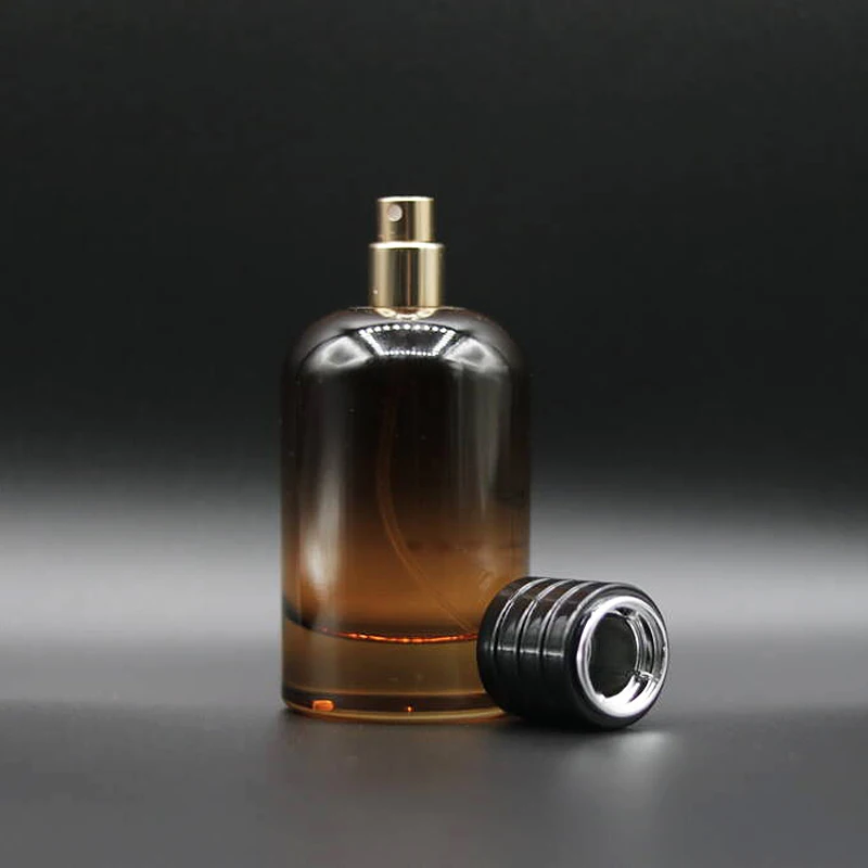 Amber Brown Clear Glass Perfume Bottle Refillable Empty 30ml 50ml 100ml Black Lid Screw Pump Cosmetic Fragrance Spray Bottles