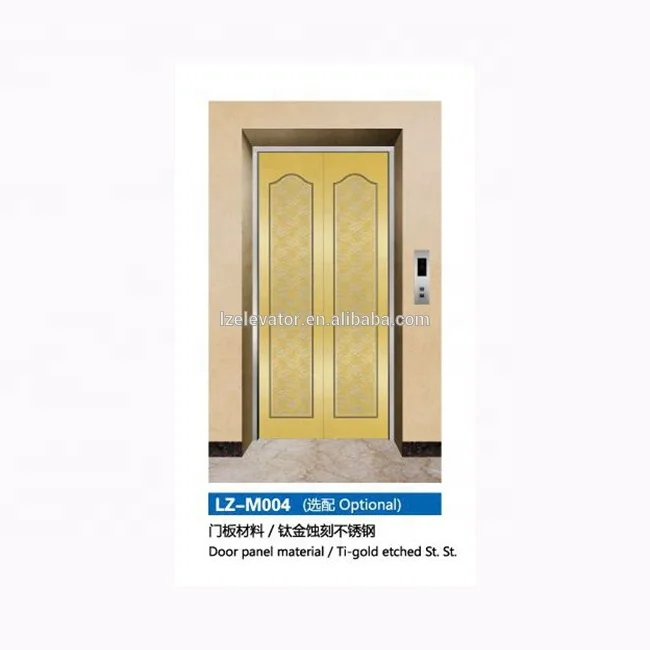 Ti-gold etched Stainless steel Elevator Landing Door