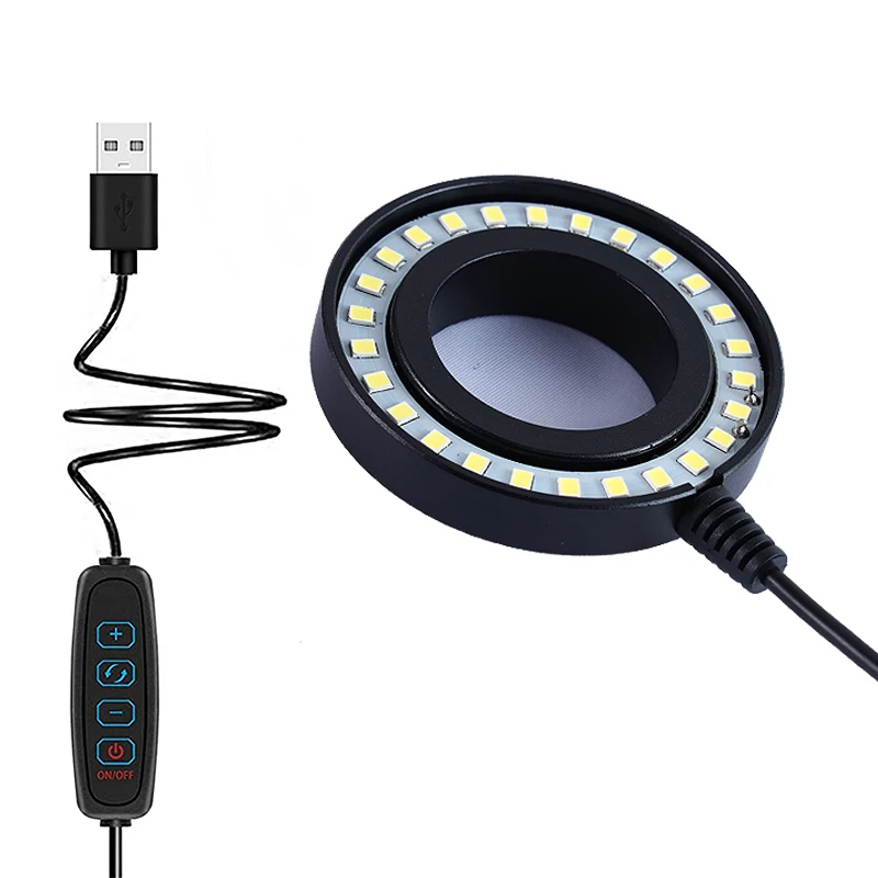 LED Adjustable Ring Light for STEREO ZOOM Microscope Shadowless Lamp USB Plug