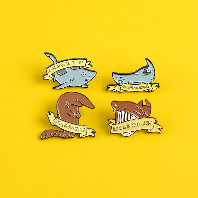 Whale Shark Enamel Brooches Pin Custom Flag Animal Lapel Pin Badge Shirt Cartoon Bag Sea Ocean Badges Lapel Pins Brooches