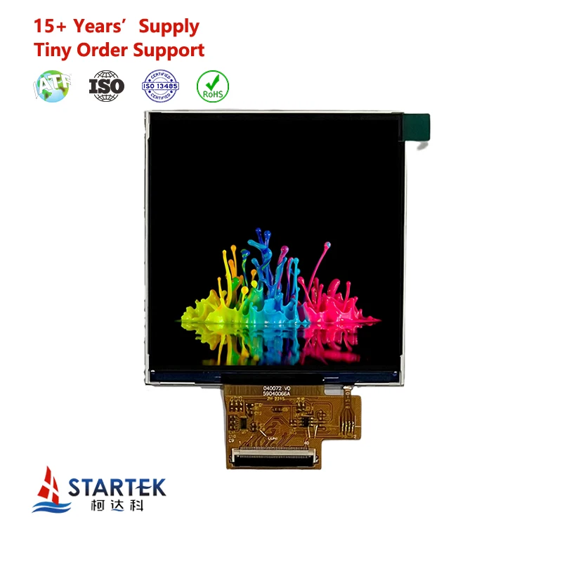 Startek support small quantity NV3051F-L 4.0 inch 720*720 LVDS interface high brightness square screen TFT IPS LCD