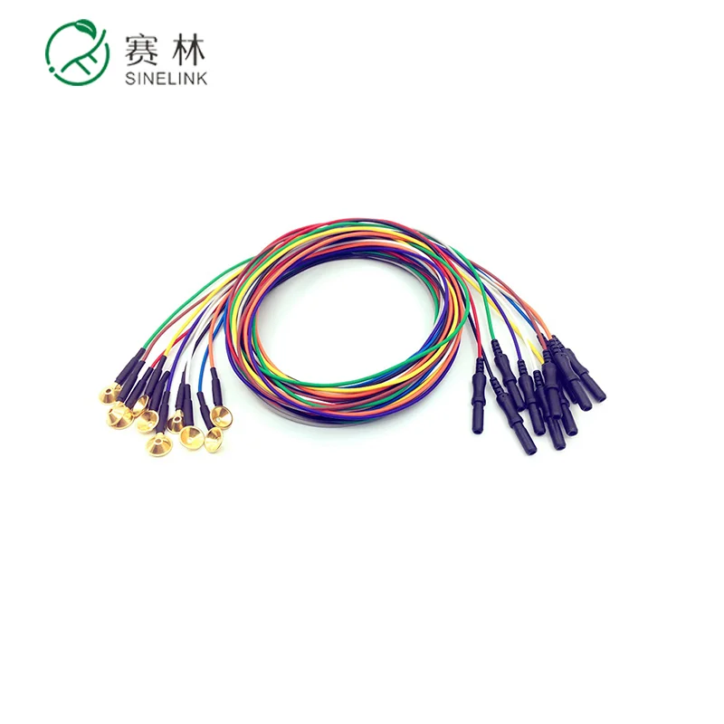 
Soft and Flexible Lead Wire Copper Gold Cup Electrode Cable for EEG EMG 