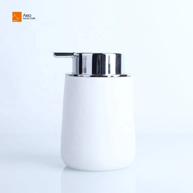 European style 300ml Hand Liquid Foam Pump Bottle Bathroom White Stand Shampoo Soap Dispenser