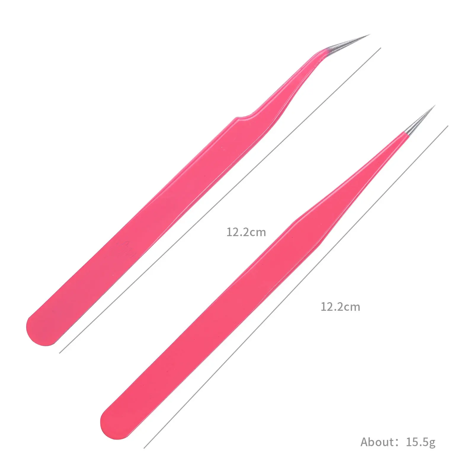 Cross-border hot sale nail pink elbow straight tweezers diamond clip jewelry tools nail tools tweezers