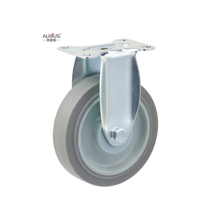 Plate / Stem/ Bolt-Hole / Side-Mount Medium Duty Casters Wheel with Grey TPR