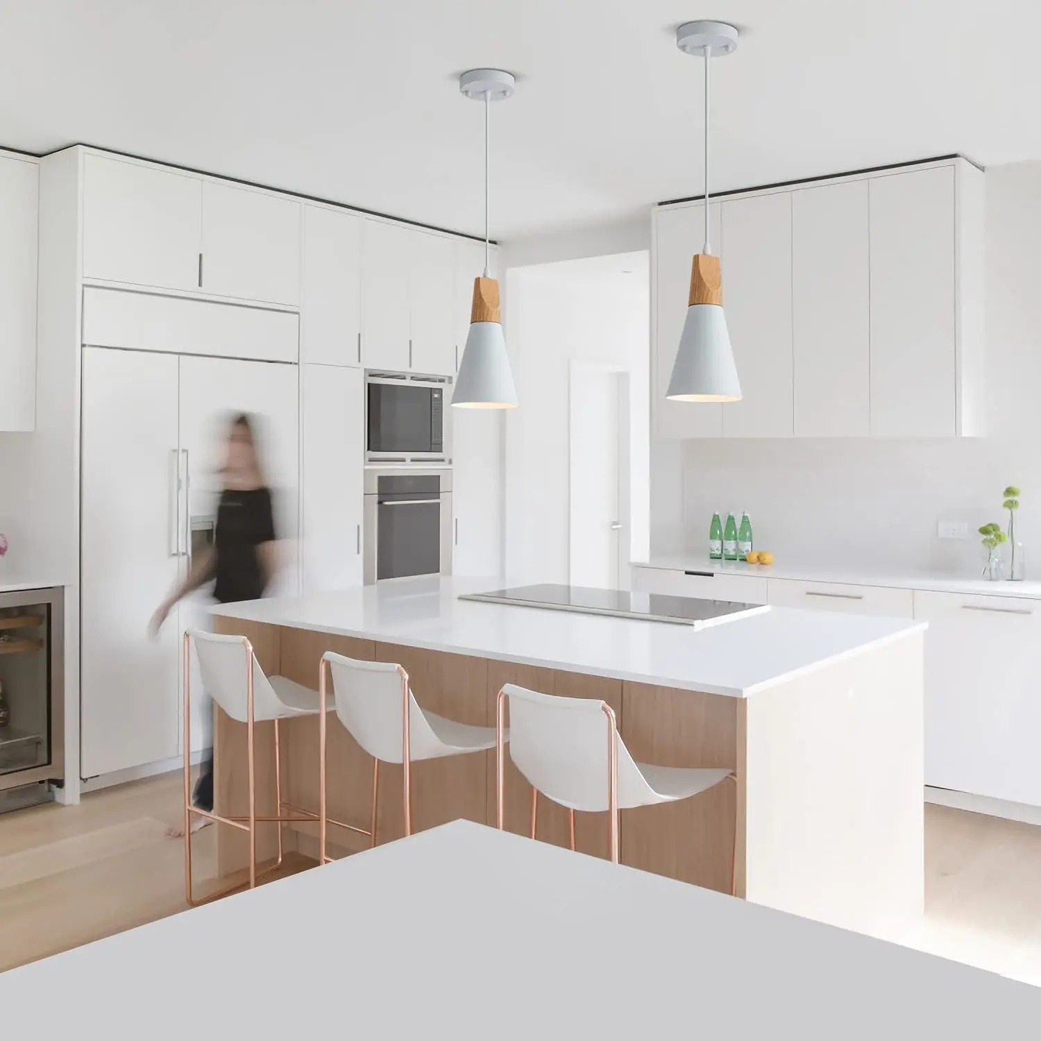 OEM ODM factory direct sell simple luxury style wood metal bulb pendant chandelier indoor lighting lamp for decor