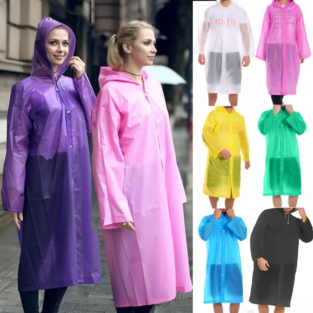 
2019 Reusable Fashion 100% Eva 10 colors New cheap desgin Hot sale clear adult rain poncho raincoat 