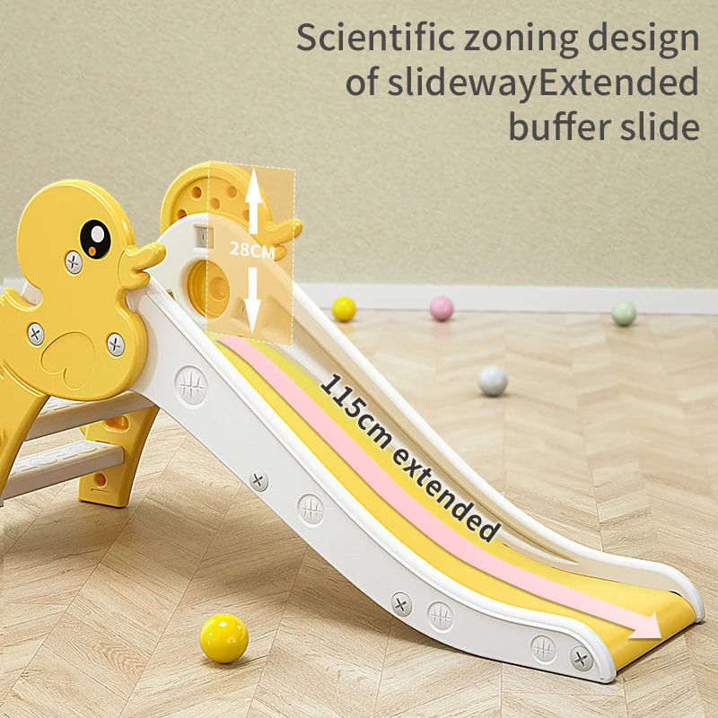 High quality kids plastic indoor  Kindergarten Children Toy Plastic Indoor Slide play game plastic cute duck Cute cartoon style