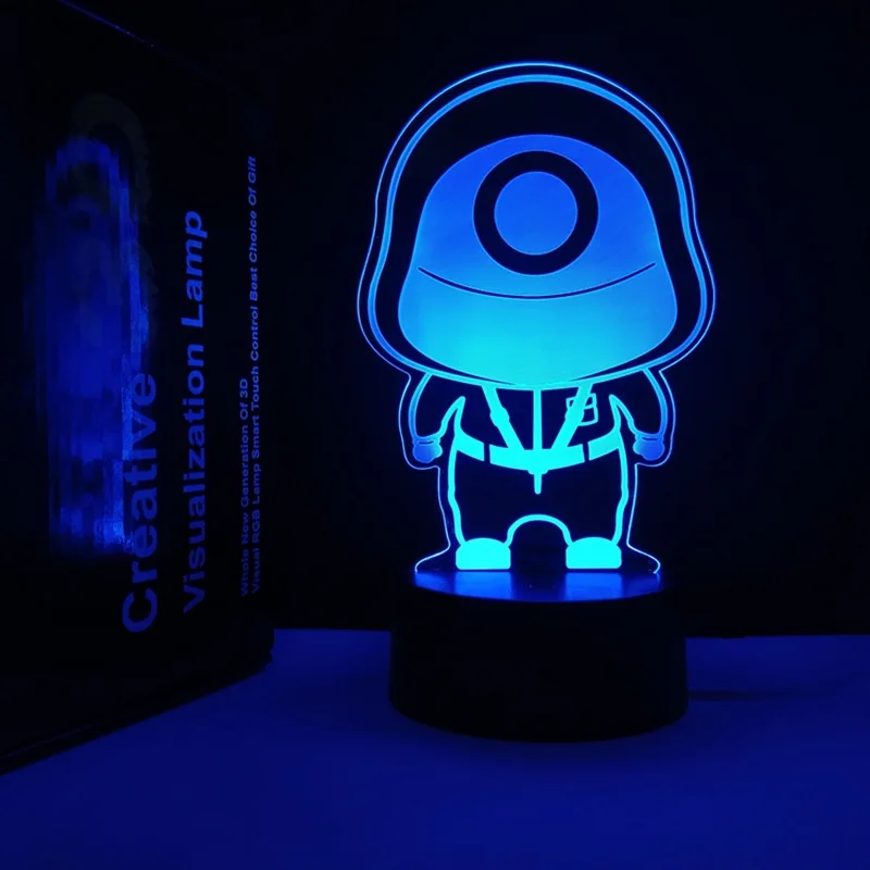 2021 Hot Korean Thriller TV Series Horror 3D night light squid game illusion lamp Squid Game for