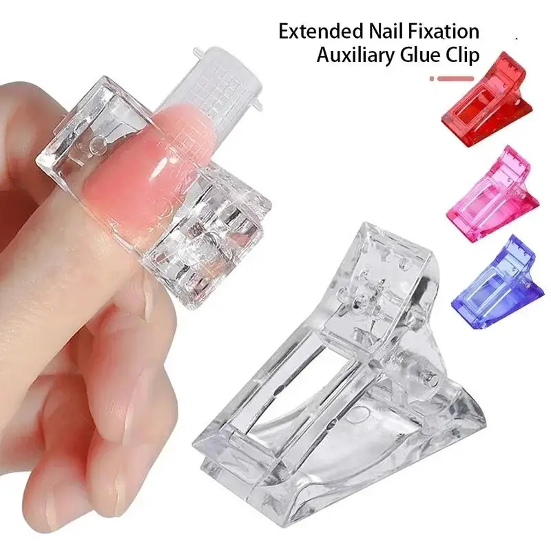 Nail Clips Acrylic Extension Forms Quick Fingernail Extension UV Assistant Tool Nail Tips Clips Nail Art Mold Fixing Clip
