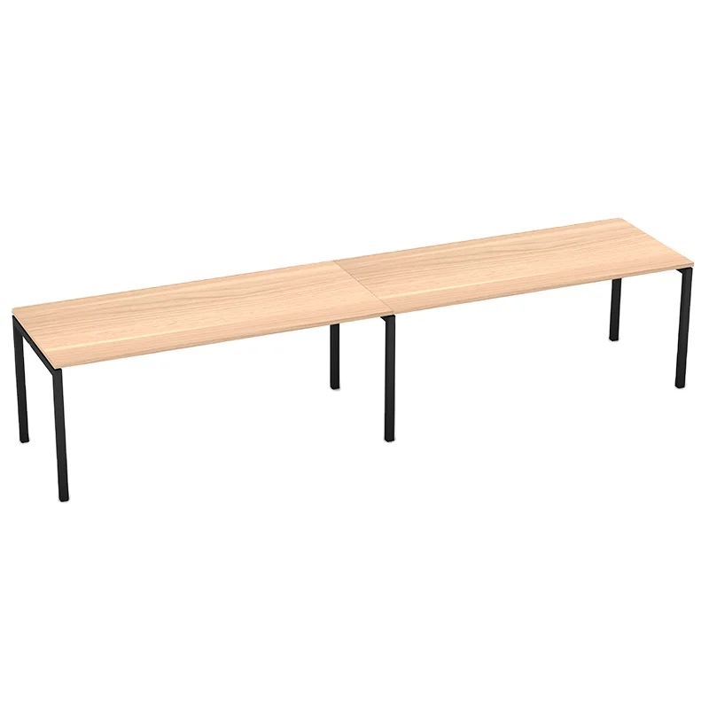 China Manufacturer Metal Feet Frame Wooden Table Rectangular Office Work Table Office Table Desk Furniture Modern Office Desks