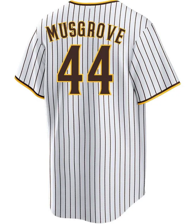 Сшитые американские бейсбольные майки San Diego 44 Joe Musgrove 1 Grisham 7 Ha-seong Kim 4 Blake Snell