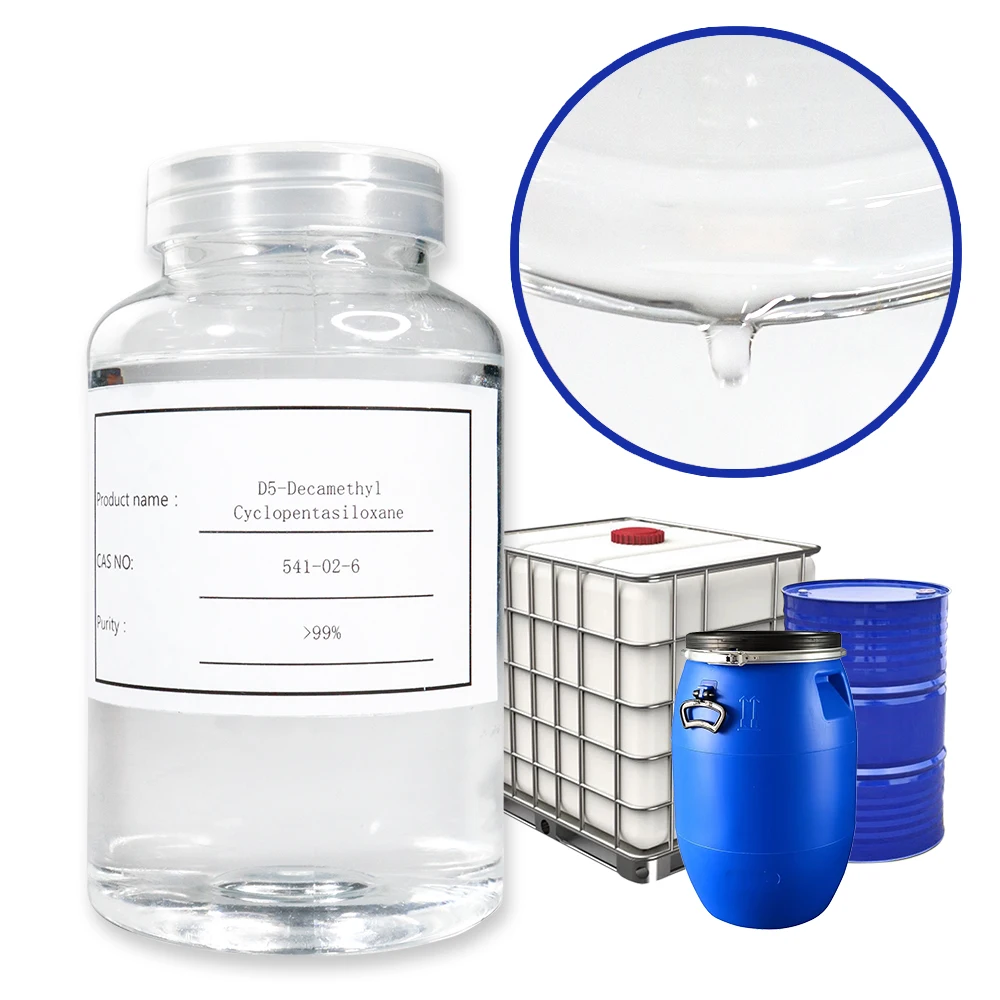 Makeup Raw Material Decamethylcyclopentasiloxane Cas 541-02-6 Decamethyl Cyclopentasiloxane And Dimethiconol D5 Manufacturers