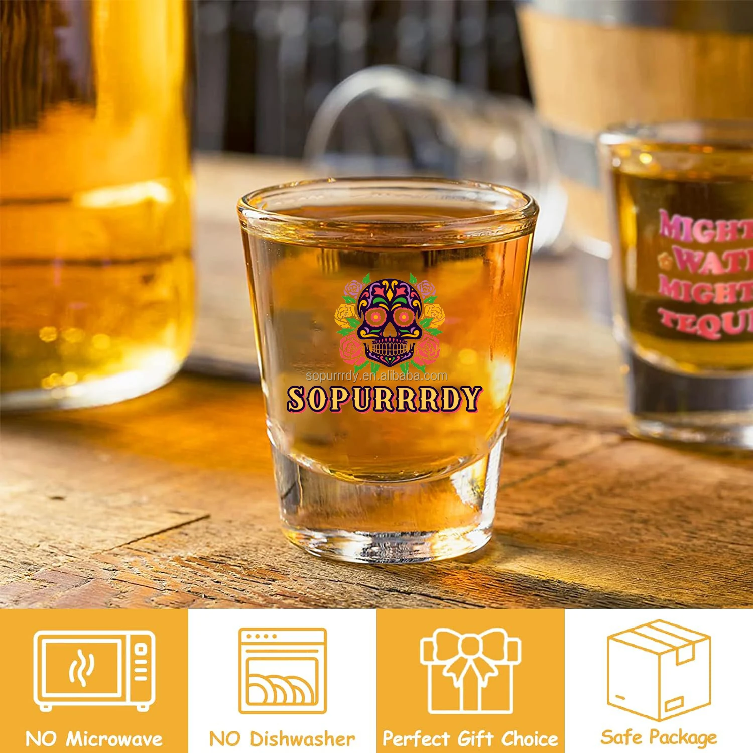 Personalized Sublimation Custom Logo Printing Heavy Base 1.5-2oz Custom Shot Glasses Birthday Glass Cups With Heavy Base
