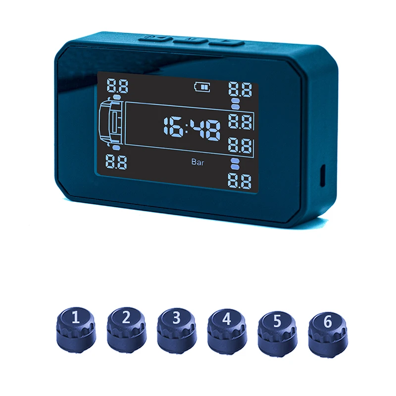 
Tire pressure monitor built-in and external automobile general tire detection monitor wireless solar tire pressure monitoring 