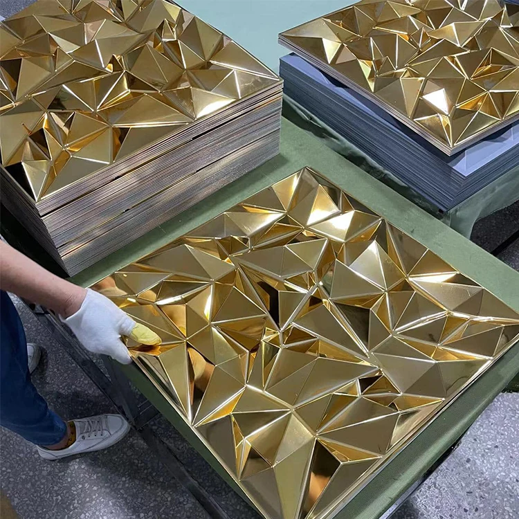 Китайская Настенная ПВХ-Наклейка 50x50 см простая в установке Звукоизоляционная Золотая 3d настенная панель/доска для декора интерьера