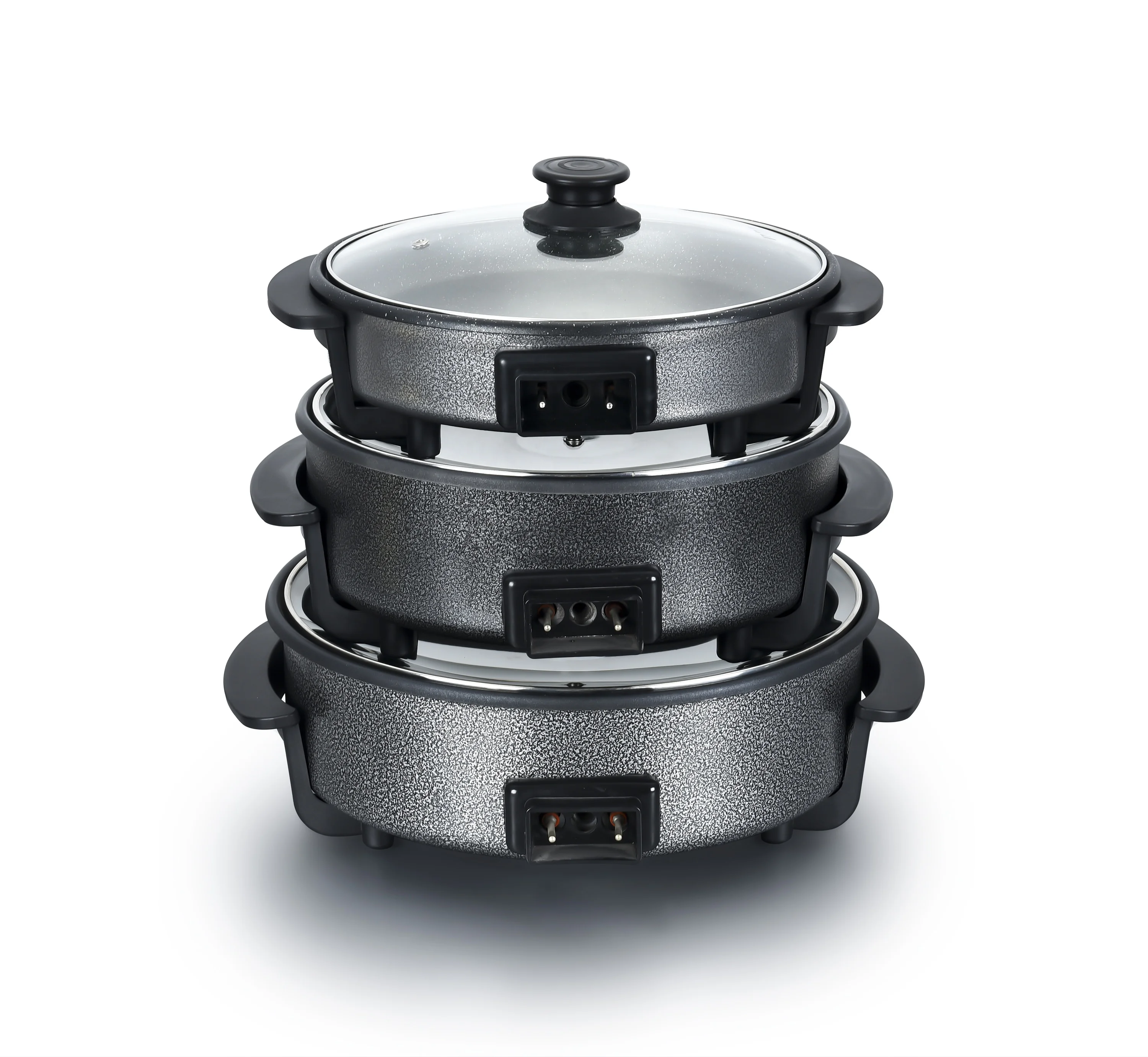 
Круглая антипригарная сковорода для приготовления пиццы, 30 дюймов, со стеклянной крышкой, нагревательная трубка, сковорода 