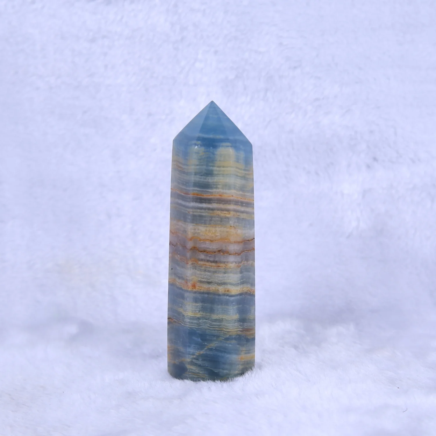 Wholesale Natural Crystal Crafts Healing Stone Blue Onyx Points Crystal Towers For Home Holiday Decoration Gifts