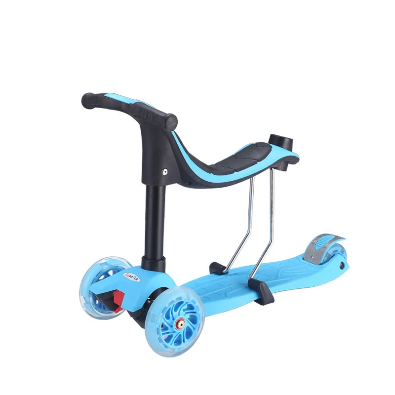Wholesale 4 in 1Kids Scooter with Removable Chair and LED Flashing Wheels for Babies