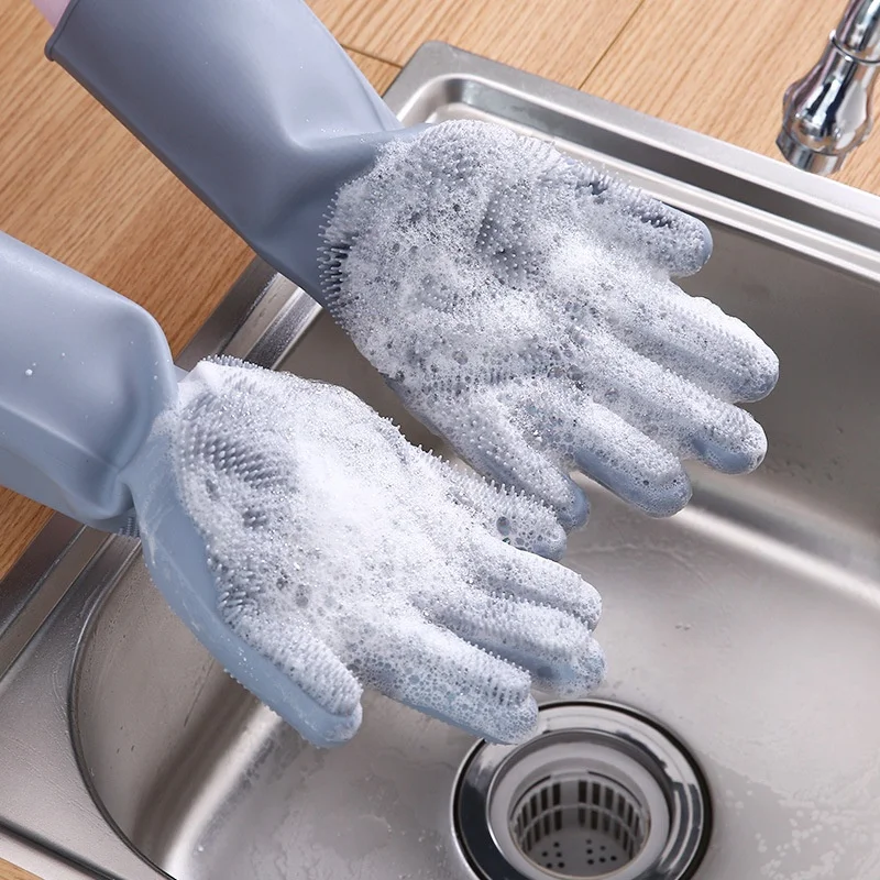 Household Gloves Antifreeze Hands Convenient Dishwashing Kitchen Cleaning Silicone Gloves