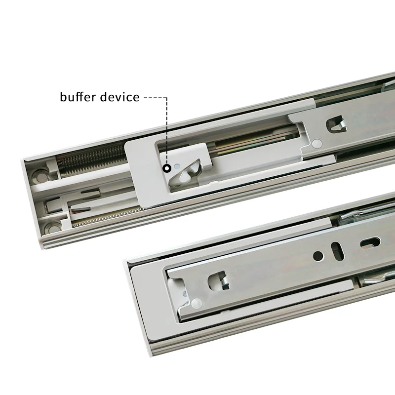 HVPAL 4523 Soft Close Cold Rolled Steel Slide Rail Medium Duty Ball Bearing Triple Extension Telescopic Drawer Channel