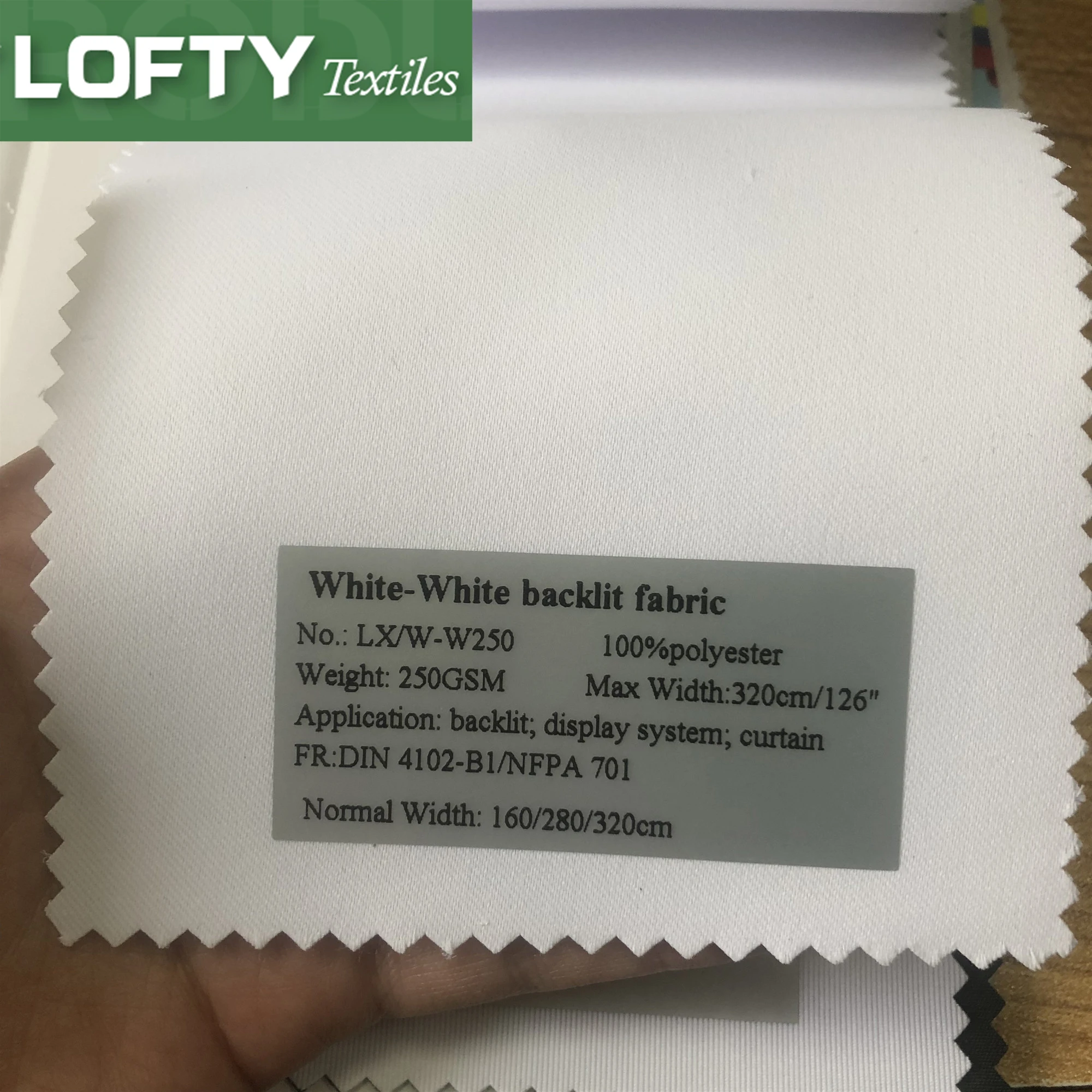 250gsm Flame retardant triple white polyester backlit fabric for uv/latex printing