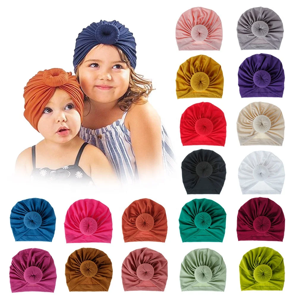 
Hot style Kids Hats With Doughnut Cloth Beanie Colorful New Born Infant Baby Hats 