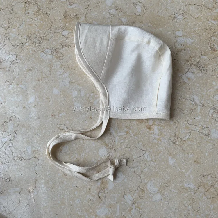 Wholesale Custom Logo Linen Cotton Baby Brim Bonnet Summer Unisex Visor Plain Dyed Baby Brim Hat