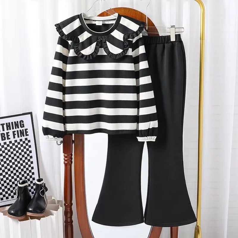 Apparel Stock 6 8 10 12 14 Year Old Shirt and Pant Suit Teenage Girls Clothing Set Teen Children Clothes for Kids Wear Wholesale