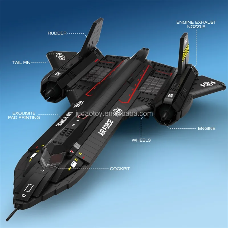 NEW Reobrix 33041 SR-71 Blackbird Fighter jet model Block kits MOC puzzle assembly Building Block toy for kids Christmas Gift