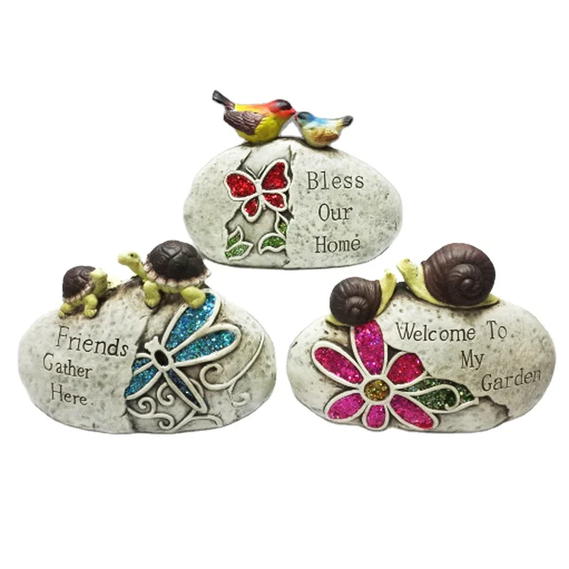 Outdoor Frog Snail Birds Statue Statuary Welcome Stone Animal Garden Ornaments for Patio Lawn Decoration