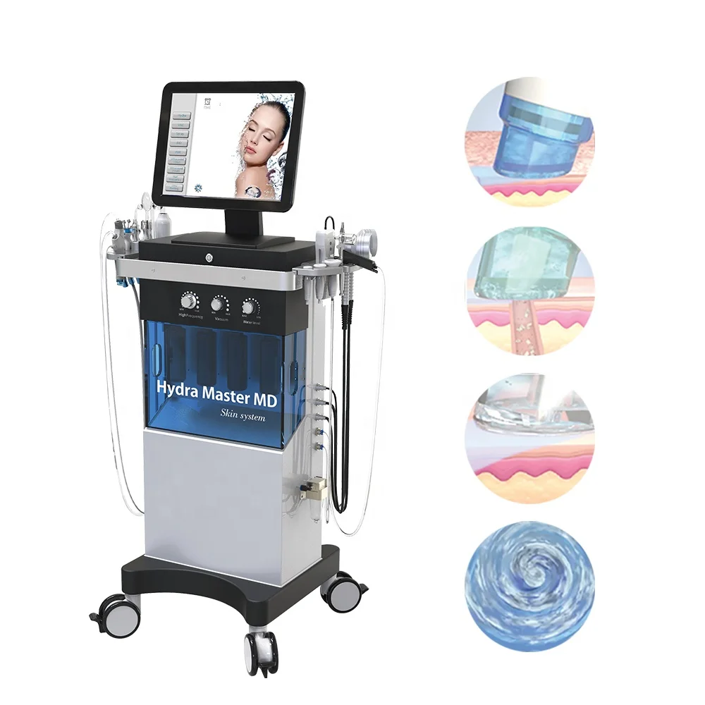 9 in 1 hydra dermabrasion machine professional SPA use customized logo 7 color PDT light OEM support