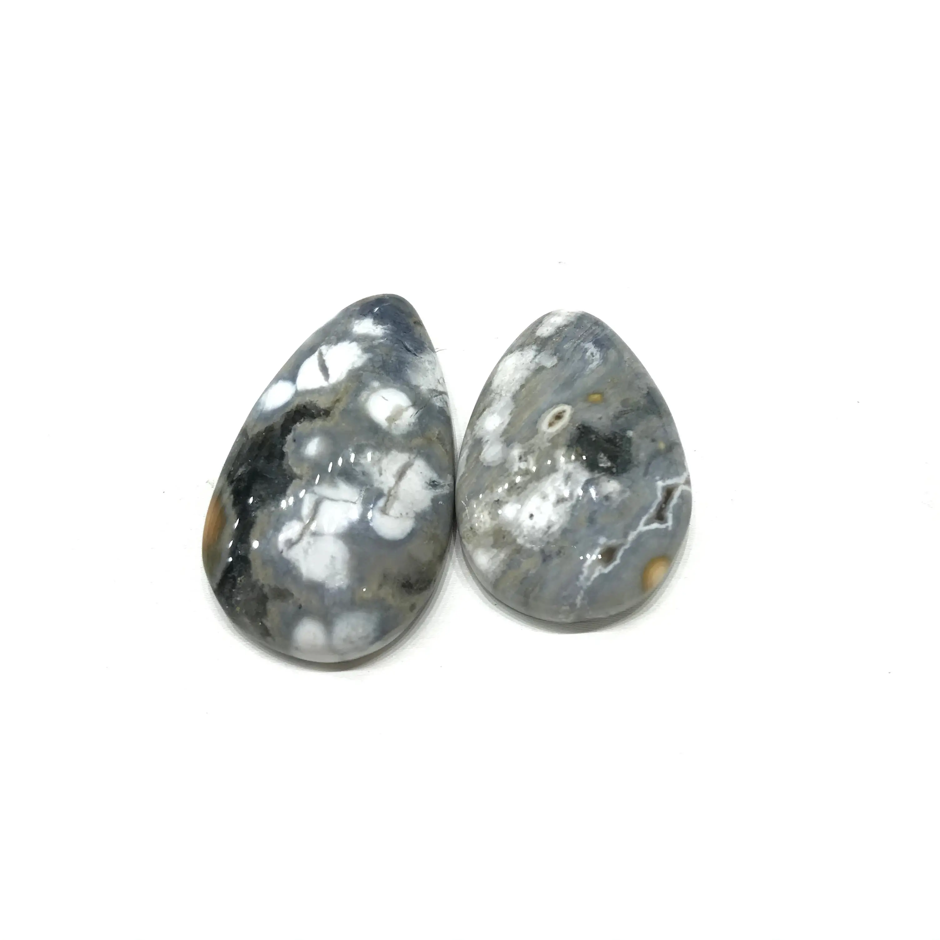 Wholesale Natural Bubble Ocean Jasper Crystal Pendant Circle Square Teardrop For Decoration