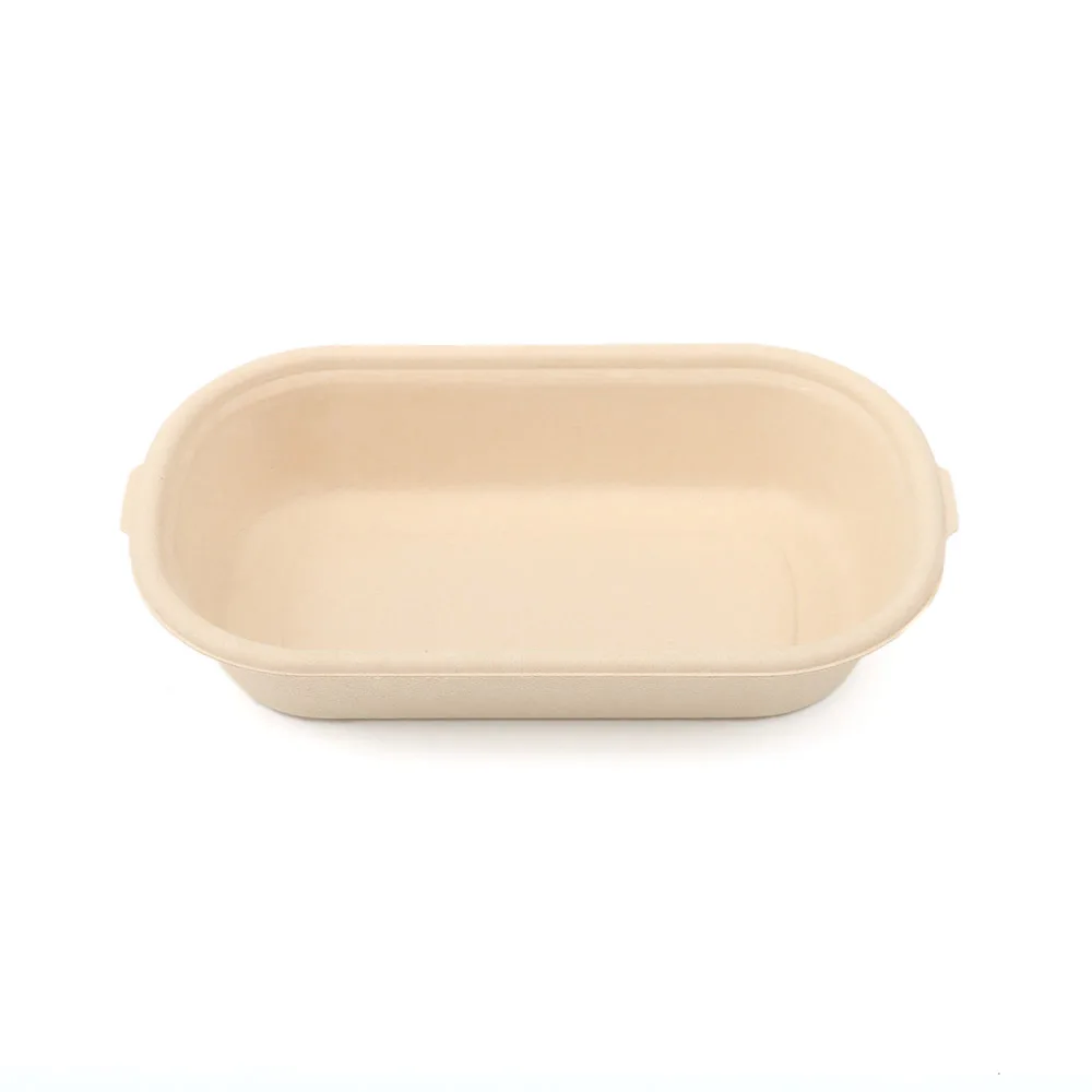 Biodegradable Bamboo Food Tray Disposable Takeaway Lunch Box with Compostable Lid for Parties and Food Containment