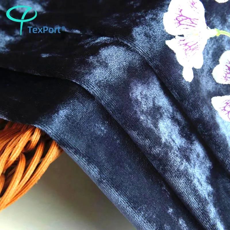 Factory Weft Knit Velour Polyester Spandex 4 Way Stretch Ice Crushed Velvet Fabric For Clothing Sofa Chairs Garment 270GSM