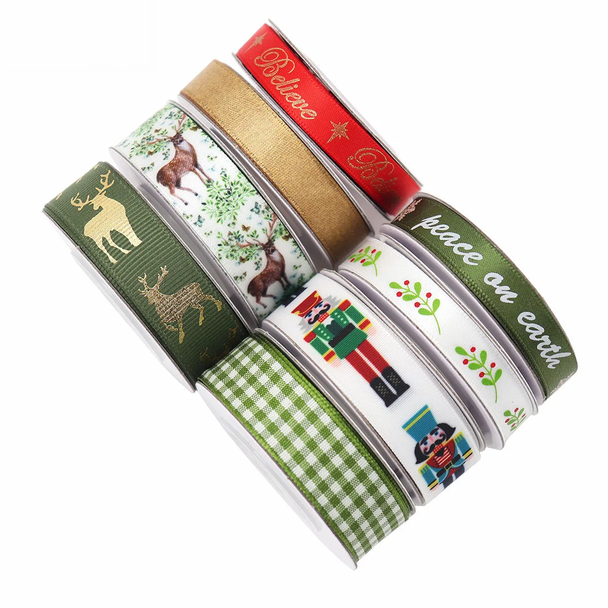 Christmas Set Series DIY Festive Decorations Ribbon Handmade Bow Ribbon Gift Wrap Ribbon