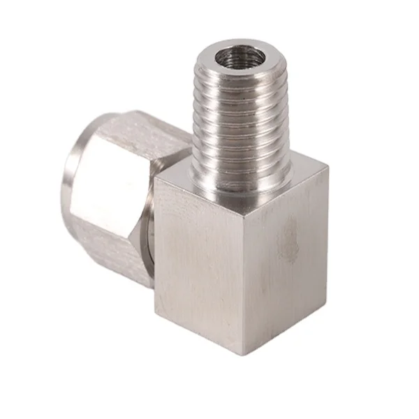 Stainless Steel 316 Ferrule Fitting Air Supply Tube 90-Degree Right-Angle Elbow Terminal Connector