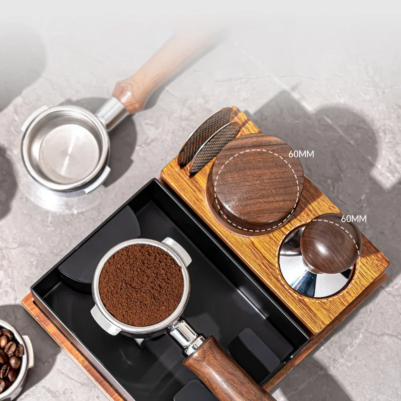 Arriart Espresso Accessories Tamper And Portafilter Holder Barista Tool Espresso Coffee Wooden Coffee Tamper Station Holder