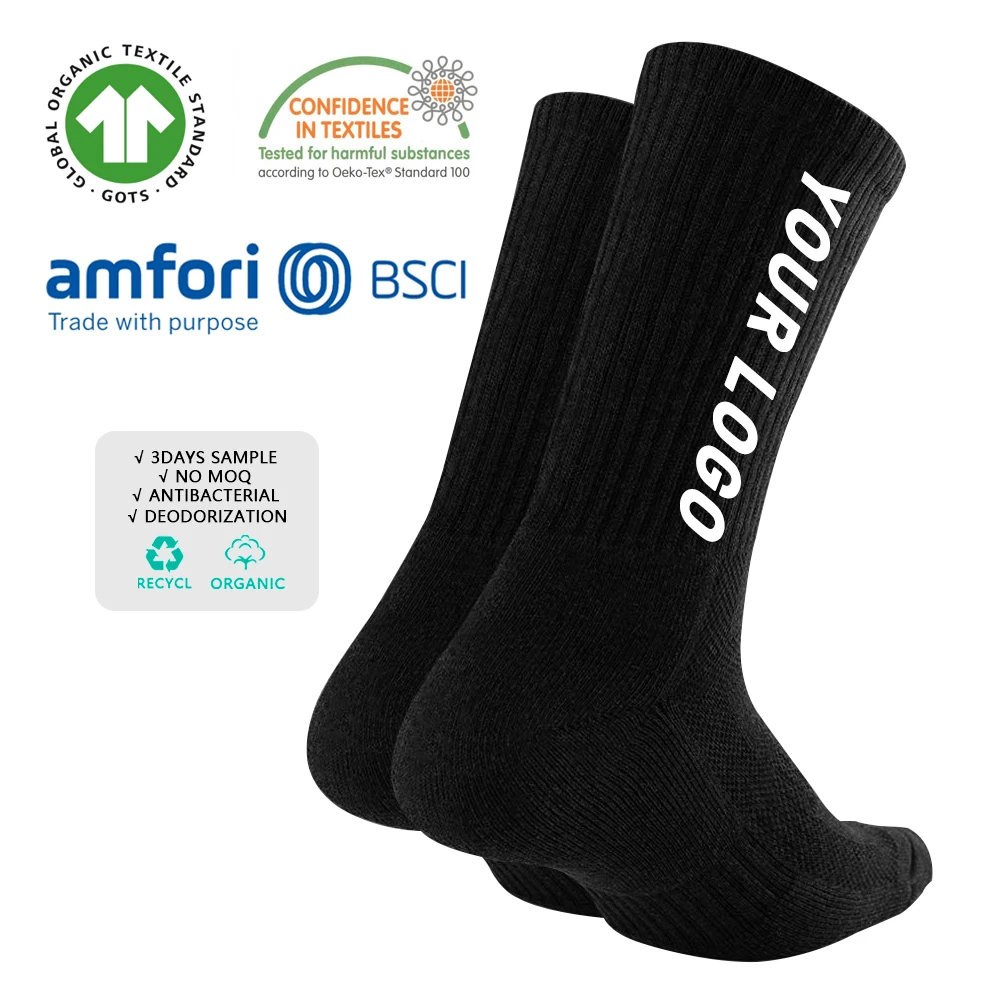 ODM URON High Quality Organic Cotton Socks custom crew socks men socks