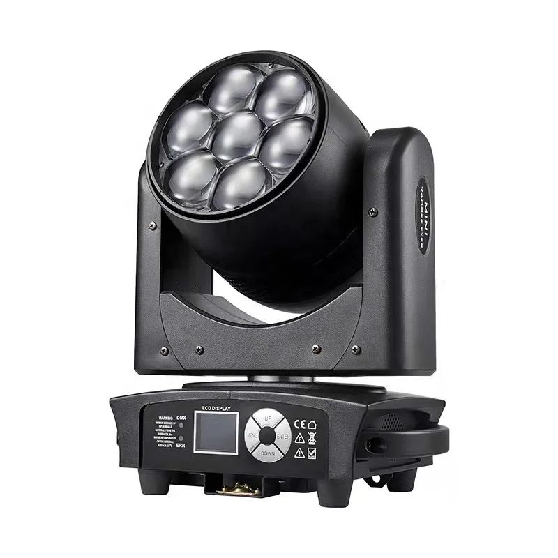dmx512 sound activated control led dj 7x40w bee eye mini 4in1 zoom wash moving head stage effect lighting led rgbw beam light
