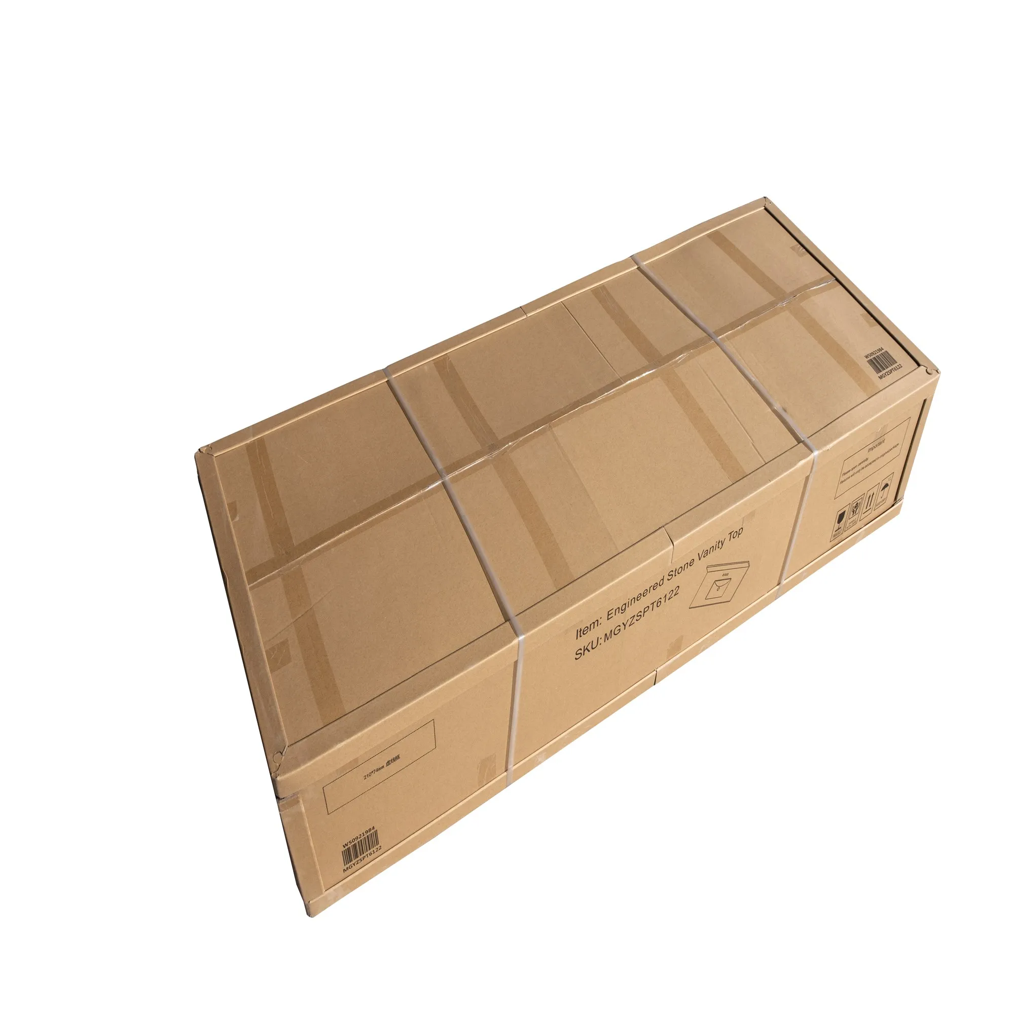 Montary overseas warehouse factory price carrara white artificial marble bathroom vanity top