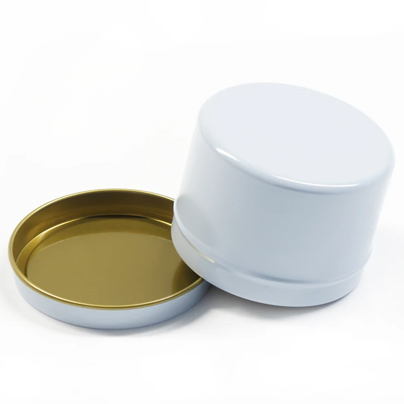 Hot sell deep round slip lid white metal tin can for candle
